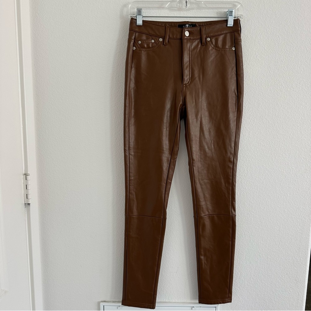 74AM 7 For All Mankind Faux Leather Skinny Pants Size: XS